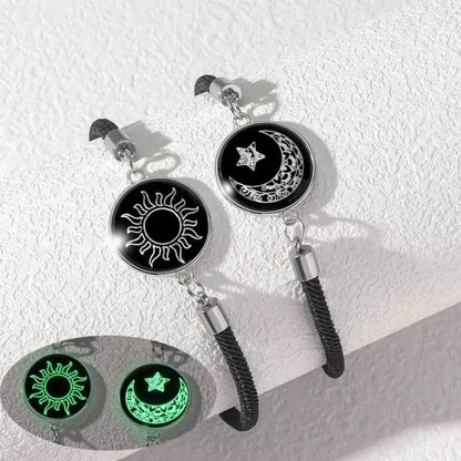 Sun & Moon Couple Bracelets (Set of 2) — Luminous, Adjustable