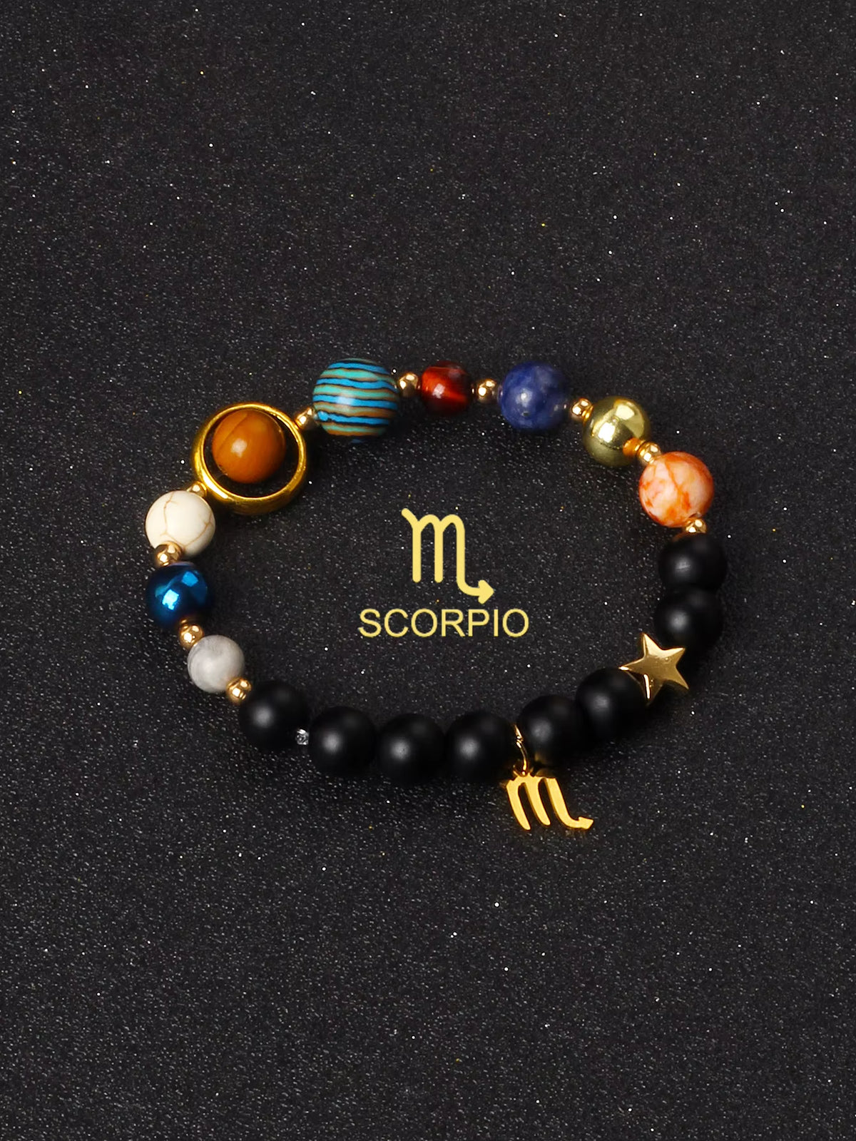 Natural Stone Zodiac Bracelet — 12 Constellations