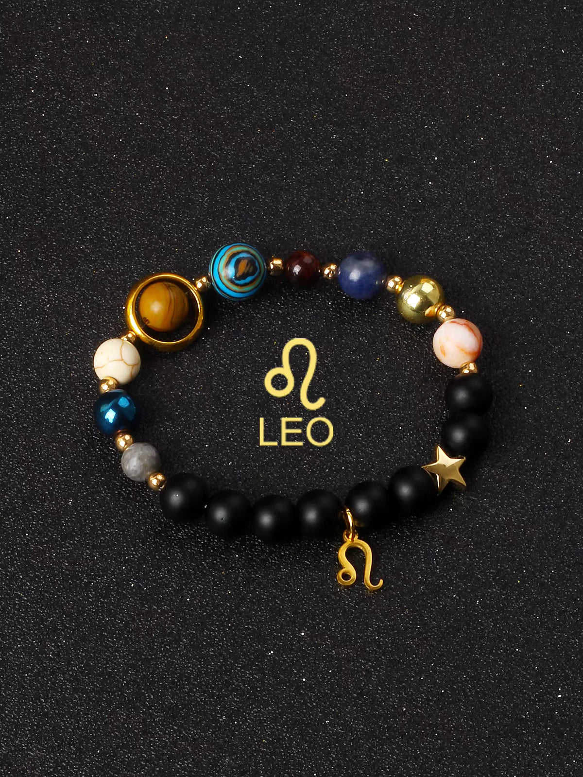 Natural Stone Zodiac Bracelet — 12 Constellations
