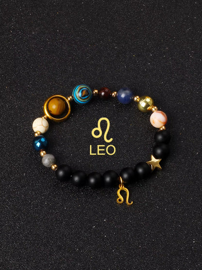 Natural Stone Zodiac Bracelet — 12 Constellations