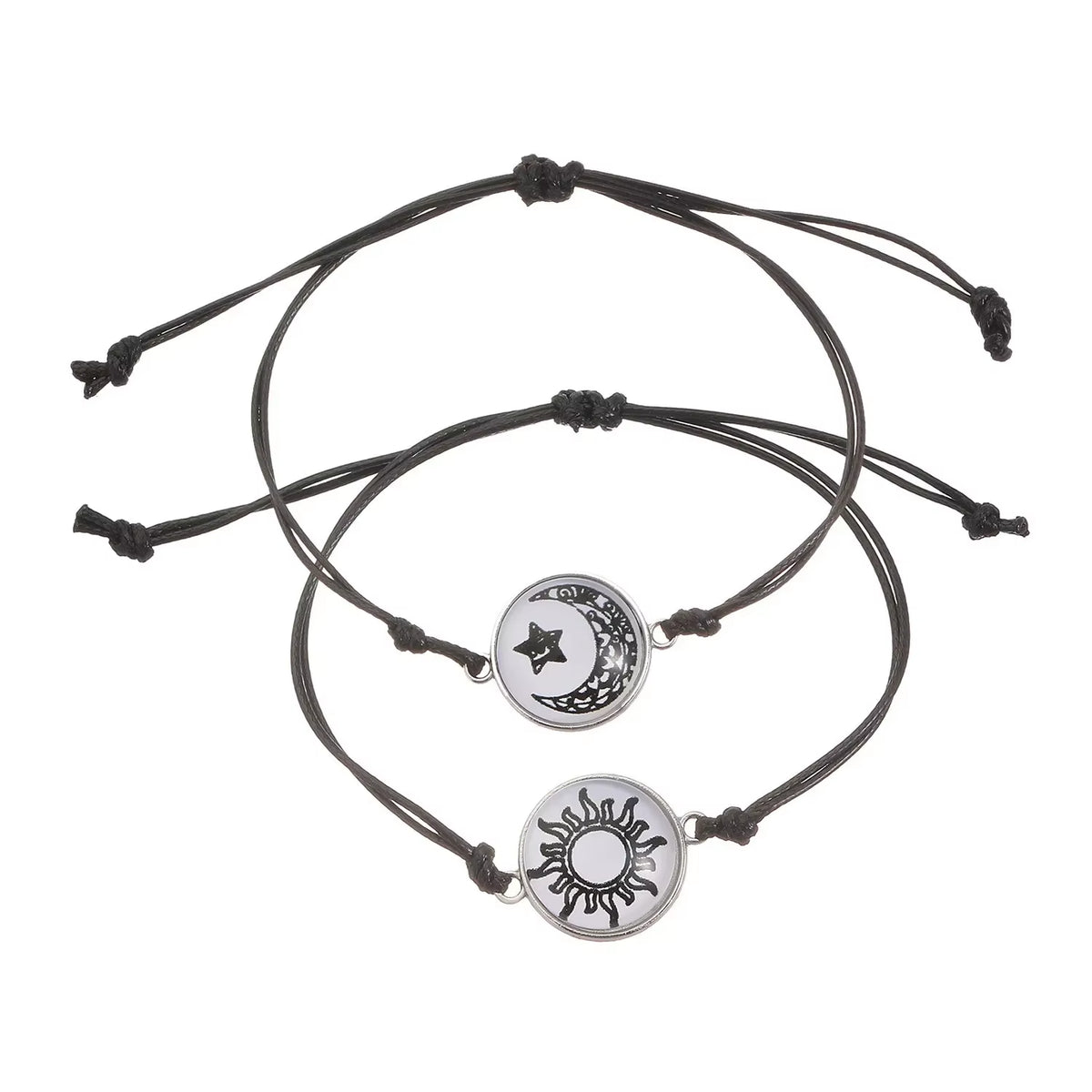 Sun & Moon Couple Bracelets (Set of 2) — Luminous, Adjustable
