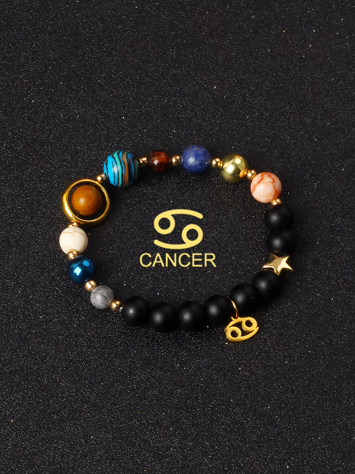Natural Stone Zodiac Bracelet — 12 Constellations