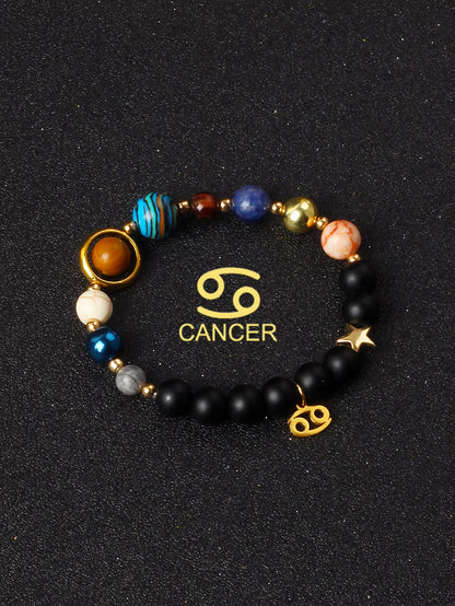 Natural Stone Zodiac Bracelet — 12 Constellations