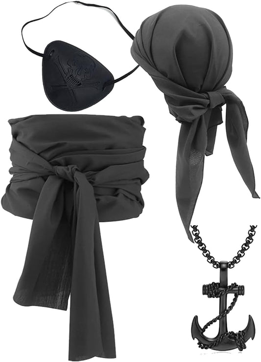 Pirate Costume Accessory Set — Bandana & Sash Belt