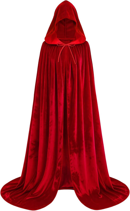 Hooded Velvet Cape — Halloween Cosplay Cloak (Witch/Vampire/Wizard)