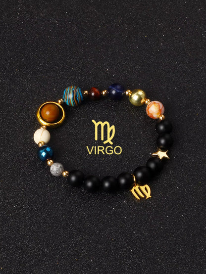 Natural Stone Zodiac Bracelet — 12 Constellations