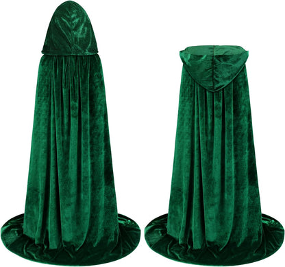 Hooded Velvet Cape — Halloween Cosplay Cloak (Witch/Vampire/Wizard)
