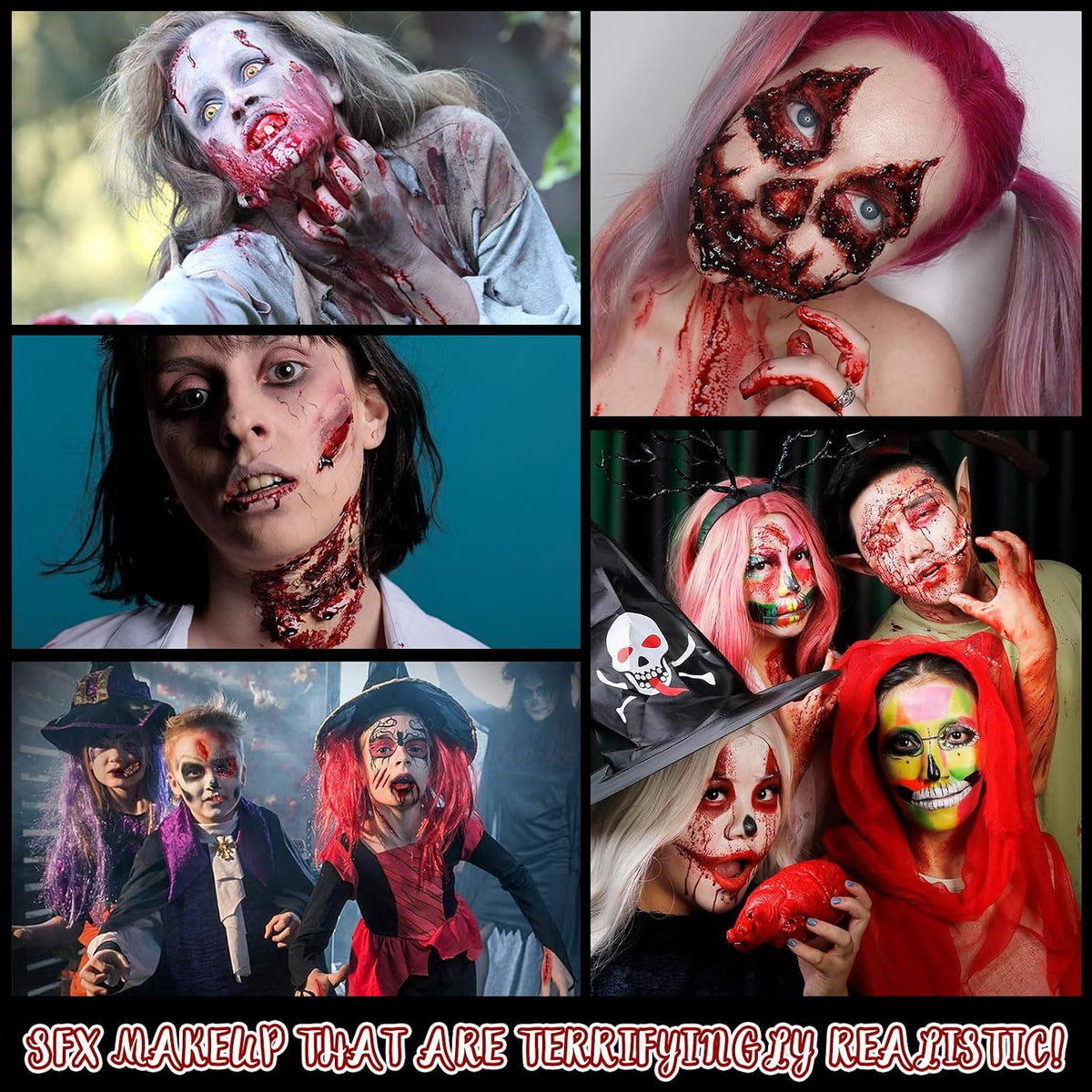 Halloween SFX Makeup Kit — Liquid Latex, Fake Blood & Scar Wax Set
