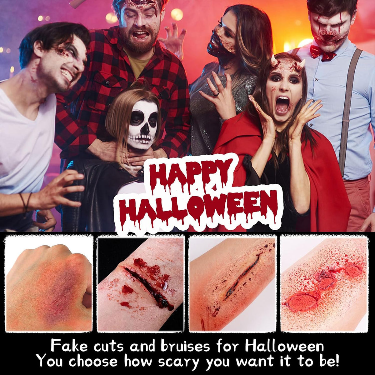Halloween SFX Makeup Kit — Liquid Latex, Fake Blood & Scar Wax Set