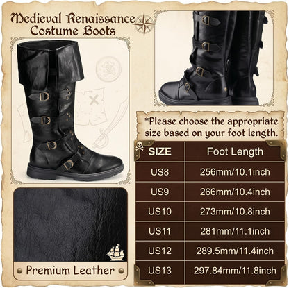 Medieval Pirate Boots for Men Women Renaissance Boots