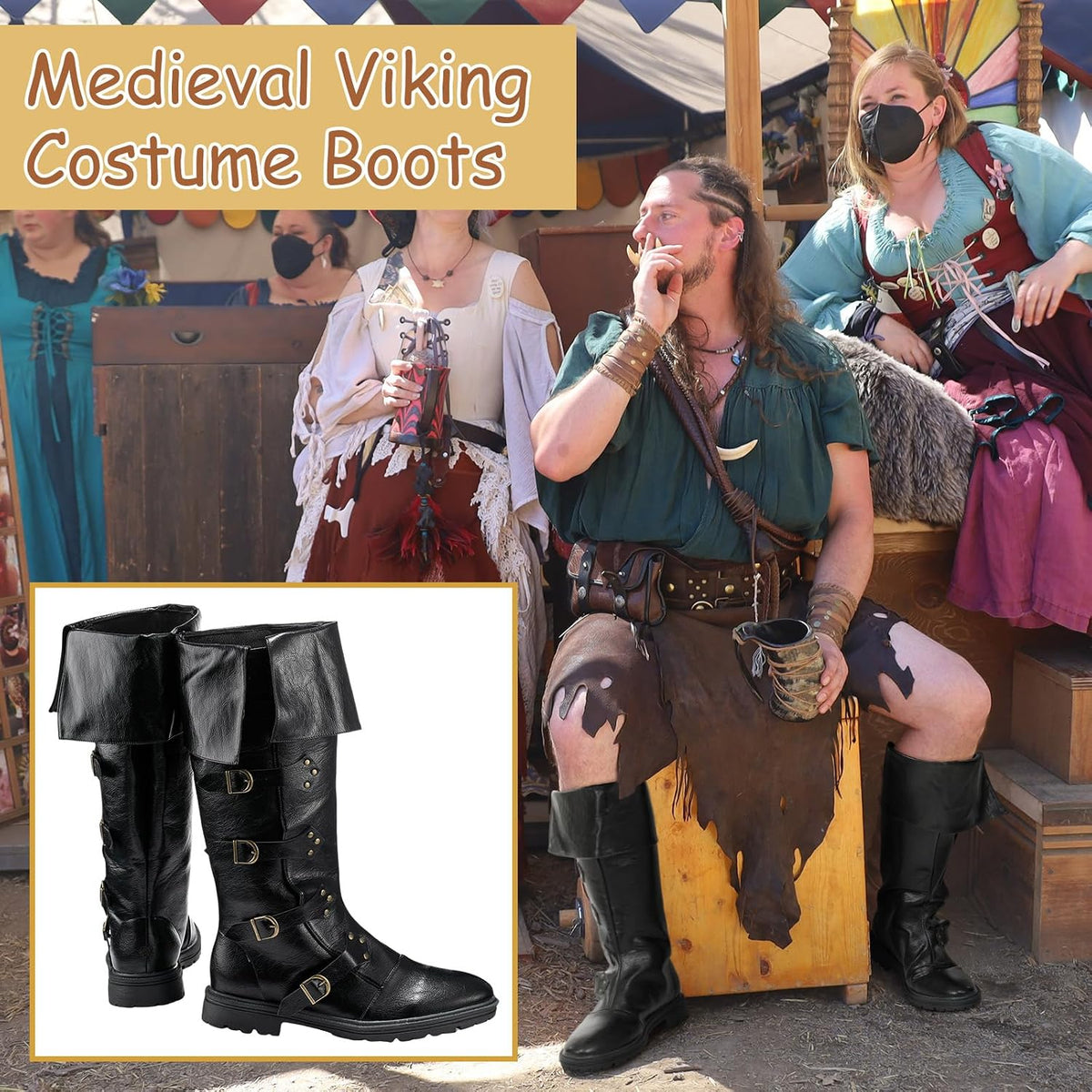 Medieval Pirate Boots for Men Women Renaissance Boots