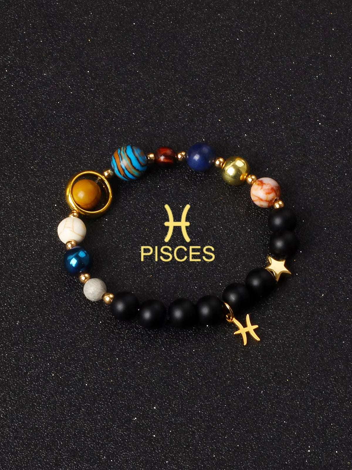 Natural Stone Zodiac Bracelet — 12 Constellations
