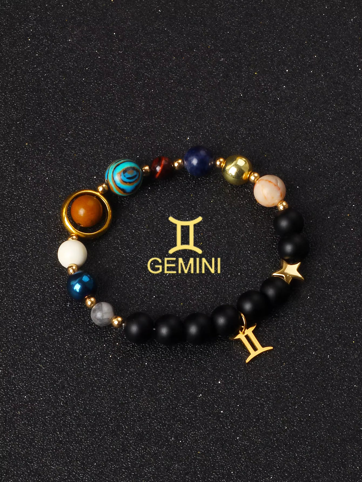 Natural Stone Zodiac Bracelet — 12 Constellations