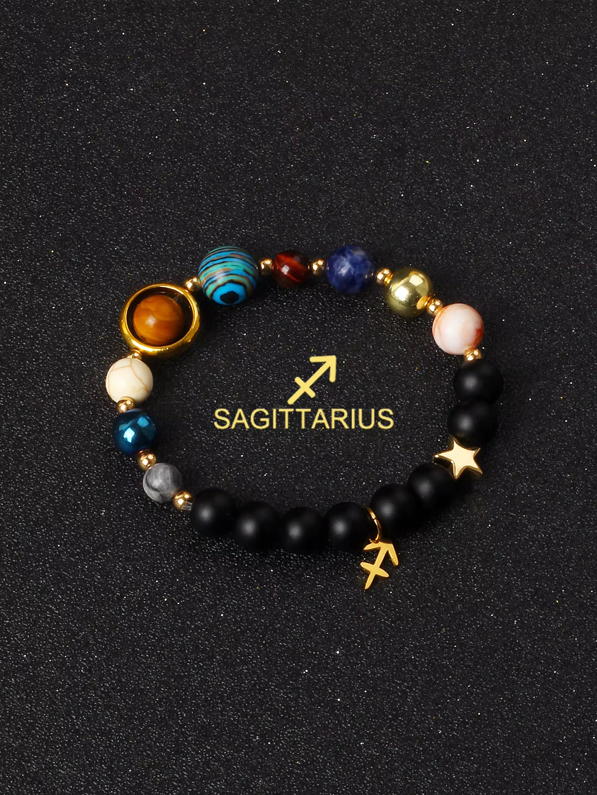 Natural Stone Zodiac Bracelet — 12 Constellations