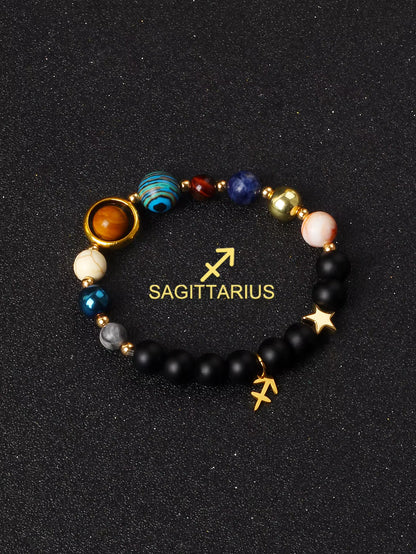 Natural Stone Zodiac Bracelet — 12 Constellations