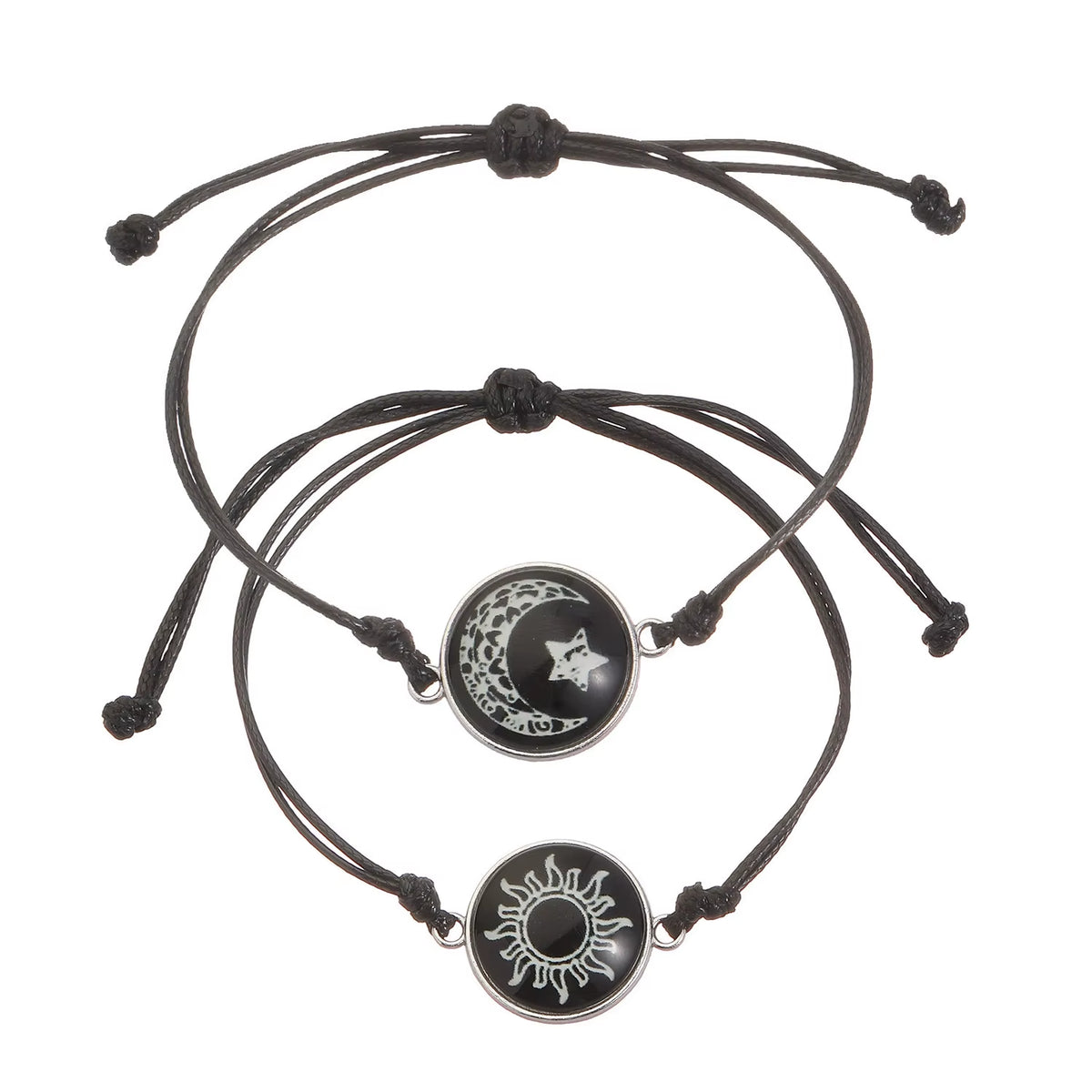 Sun & Moon Couple Bracelets (Set of 2) — Luminous, Adjustable