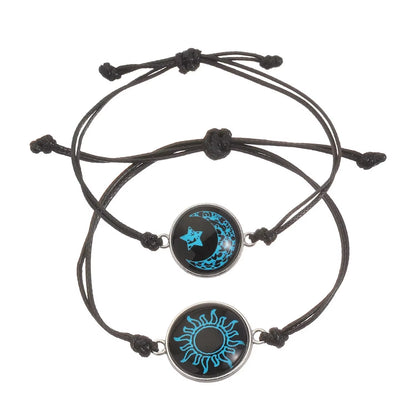 Sun & Moon Couple Bracelets (Set of 2) — Luminous, Adjustable