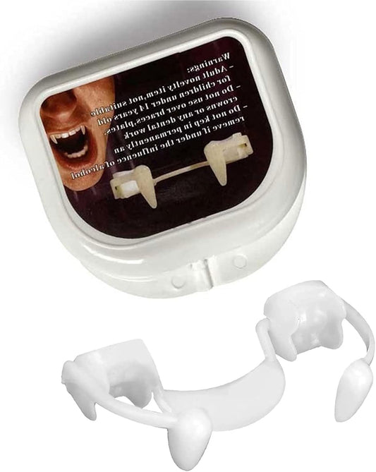 Retractable Vampire Teeth Realistic Telescopic Fangs Kit Scary Creepy Plastic Dress up Teeth Halloween Carnival Party Cosplay Decoration