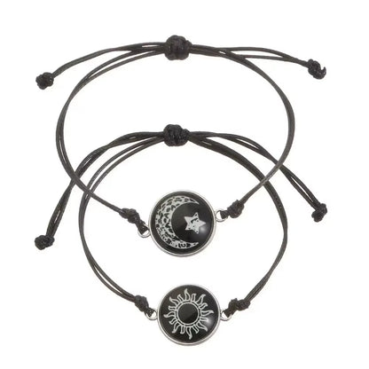 Sun & Moon Couple Bracelets (Set of 2) — Luminous, Adjustable
