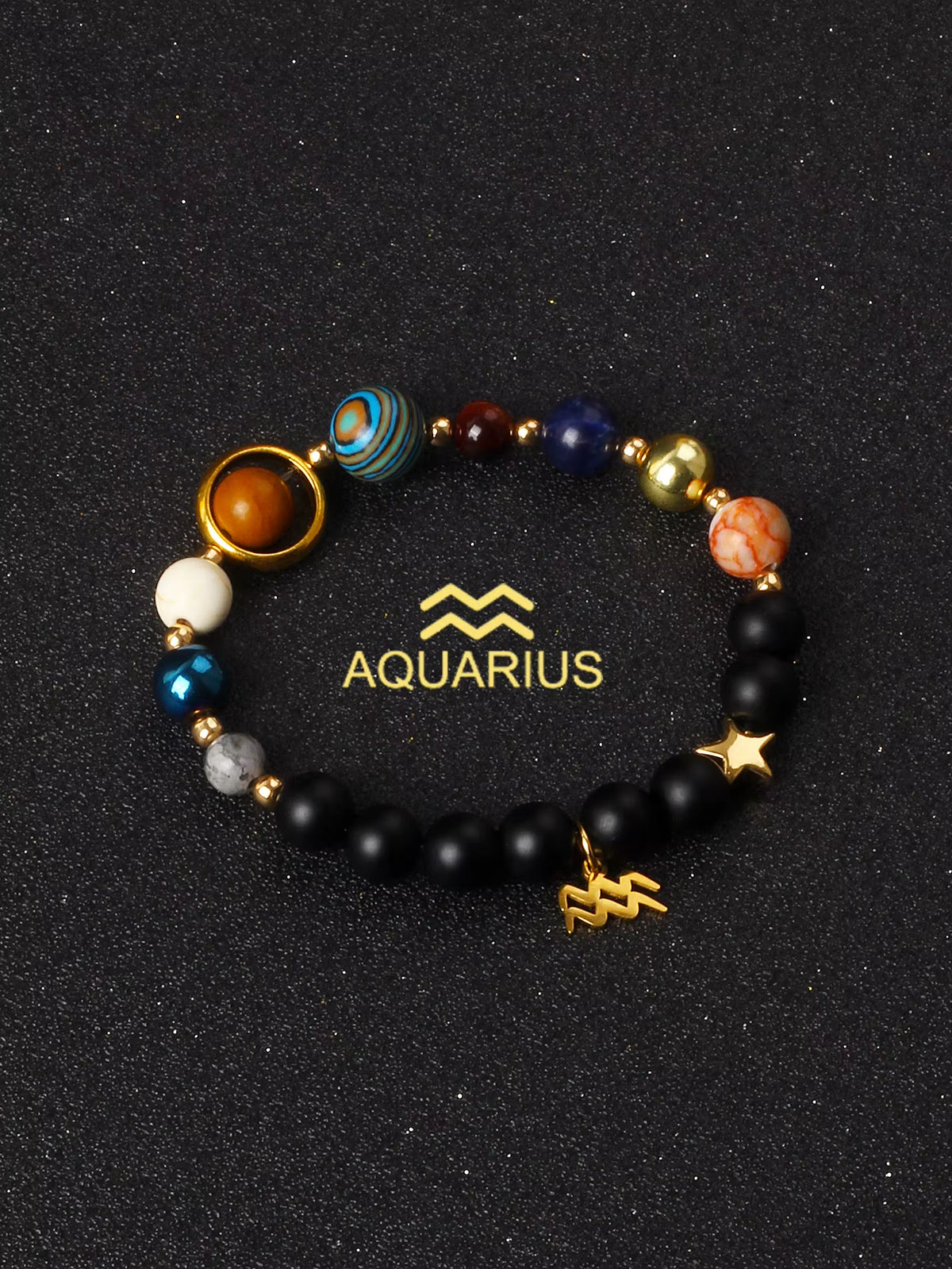 Natural Stone Zodiac Bracelet — 12 Constellations