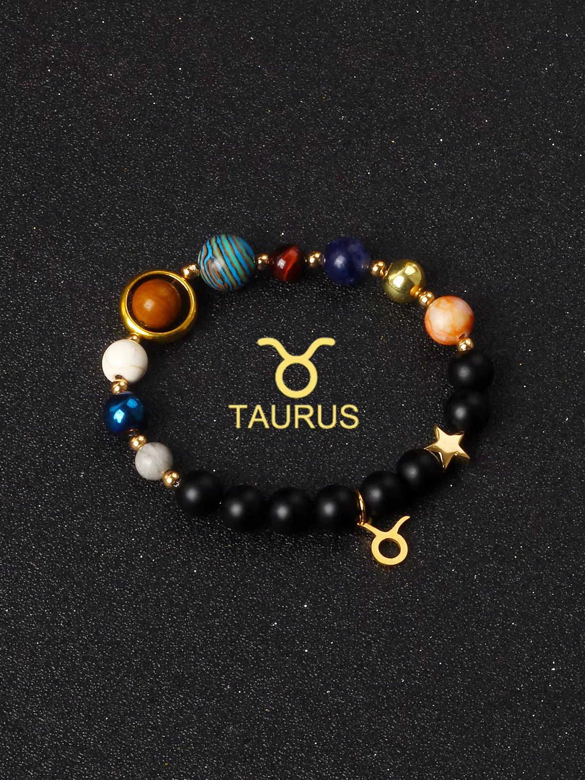 Natural Stone Zodiac Bracelet — 12 Constellations