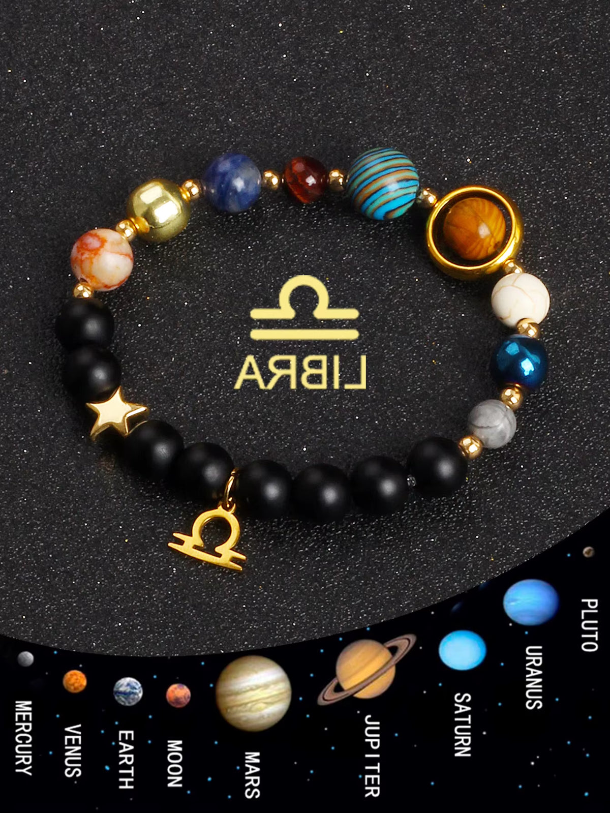 Natural Stone Zodiac Bracelet — 12 Constellations
